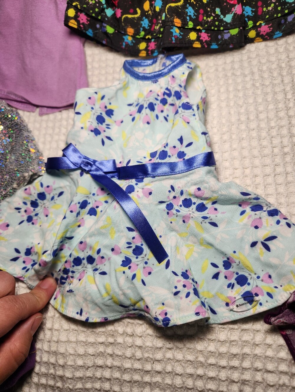 American Girl Floral High-Low Maxi Dress & Mix-and-Match Outfit Bundle 6 Piece - Picture 3 of 13